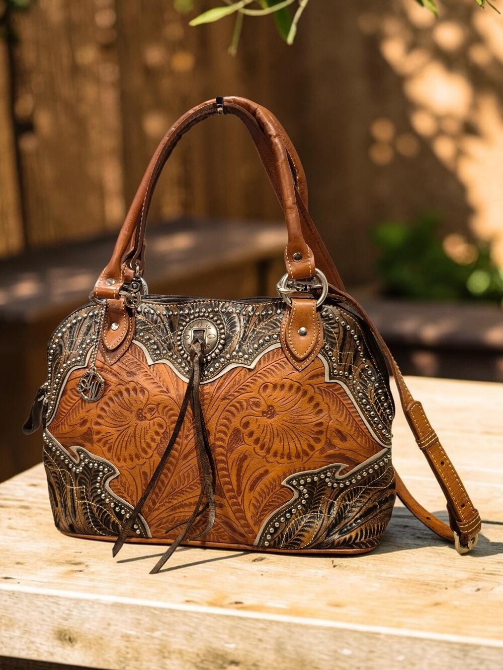 American West Desert Wildflower Boho Satchel Shoulder Bag
